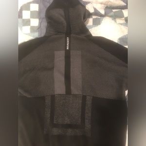 Men's Adidas primeknit full zip-up black/gray hoodie